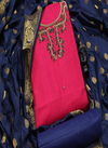 Pink & Neavy Blue Festive Wear Cotton South Slub Dress Material 265